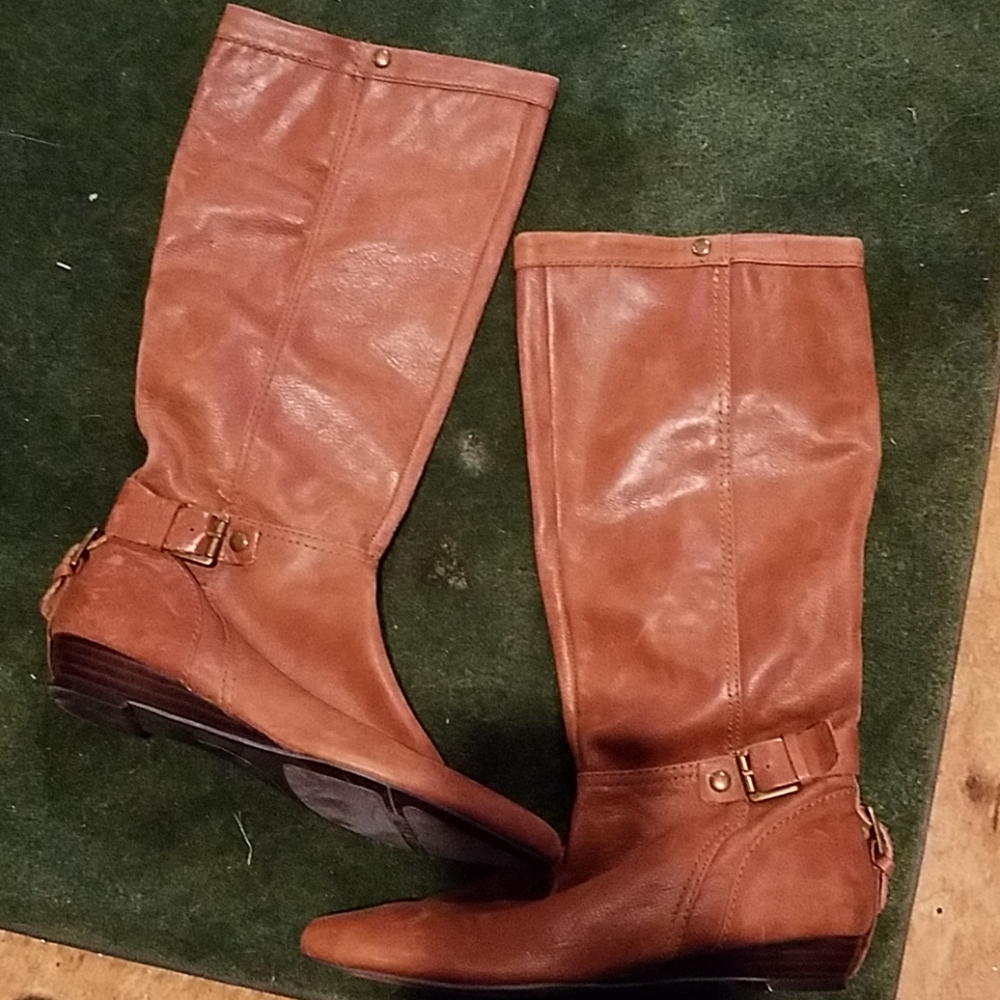 Nine west tan leather boots